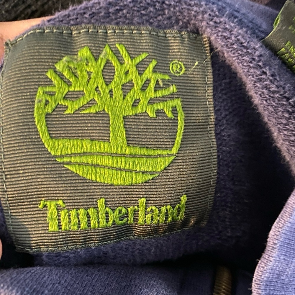 Timberland Full-Zip Cotton Sweatshirt Jacket - Navy Blue - Size L - Picture 10 of 10
